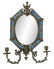 French-Style Bronze & Porcelain Mirrored Sconces - 2