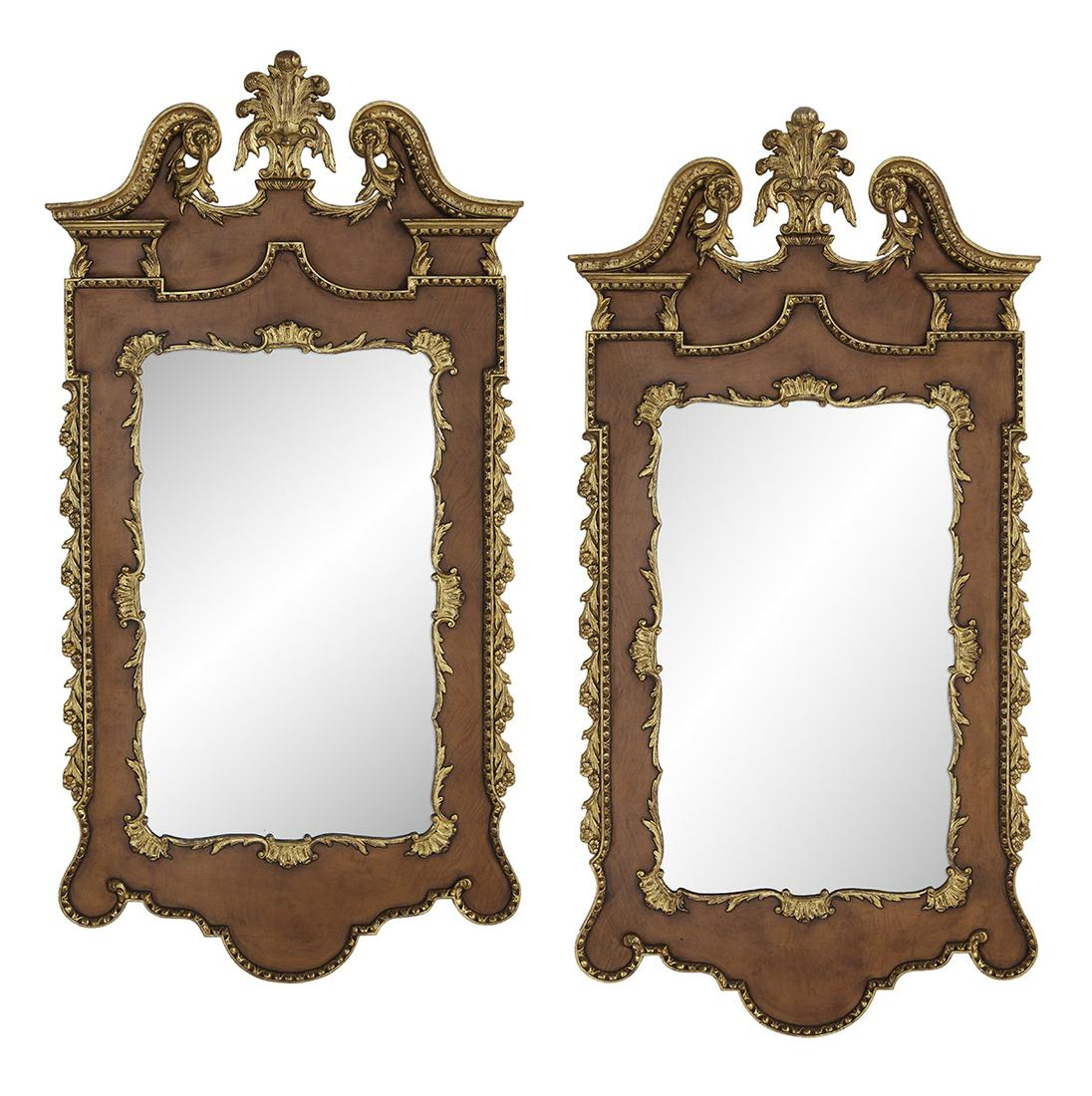 Pair of George II-Style Parcel-Gilt Mirrors (1 of 5)