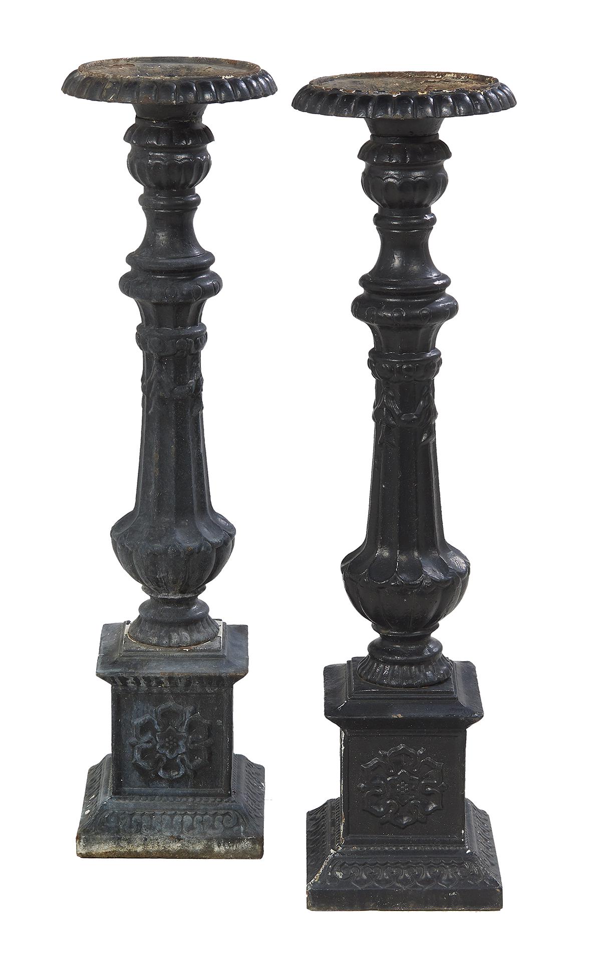 Pair of Cast Iron Outdoor Flower Pot Stands (1 of 1)