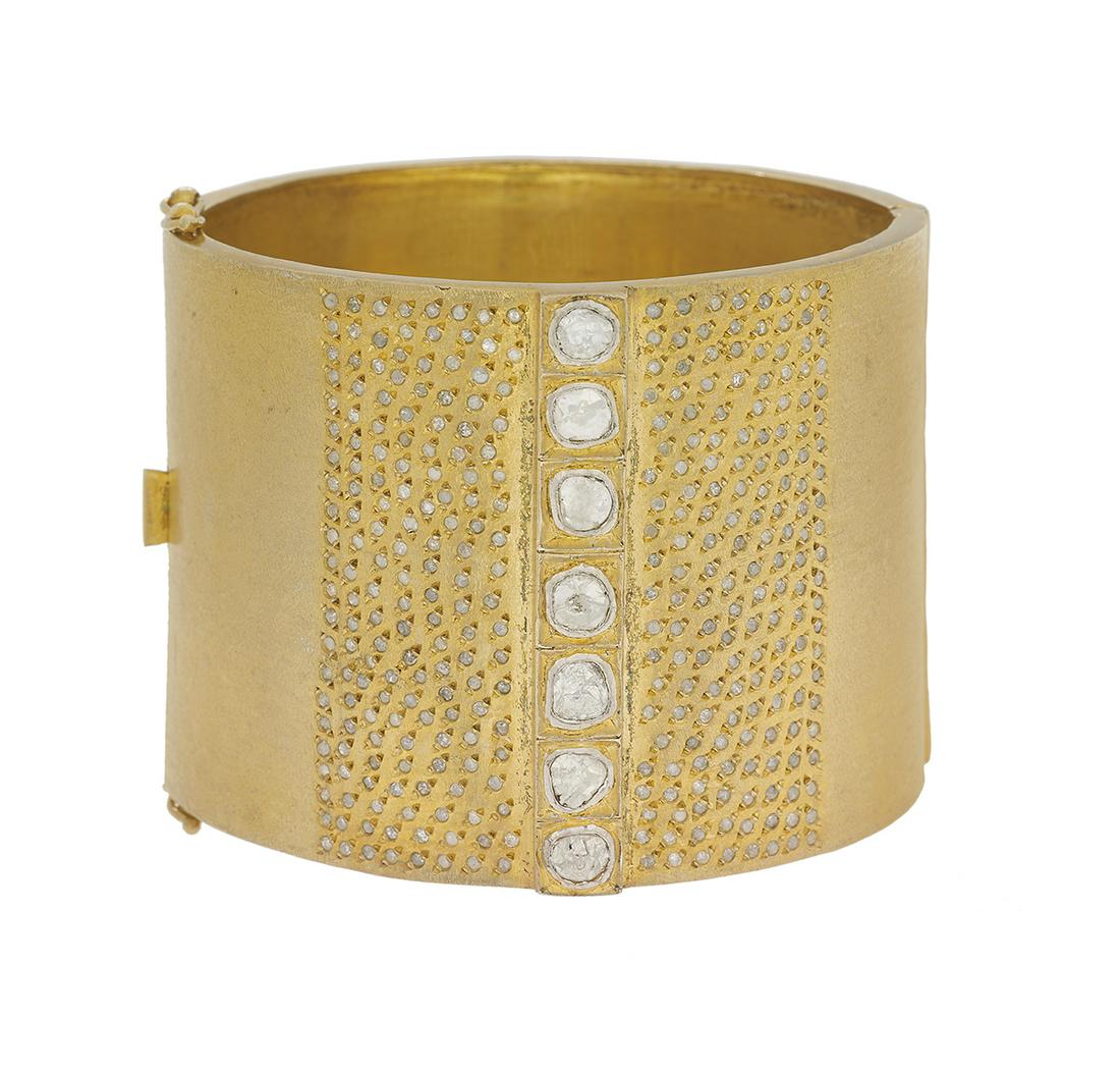 Wide Diamond Bangle Bracelet (1 of 1)