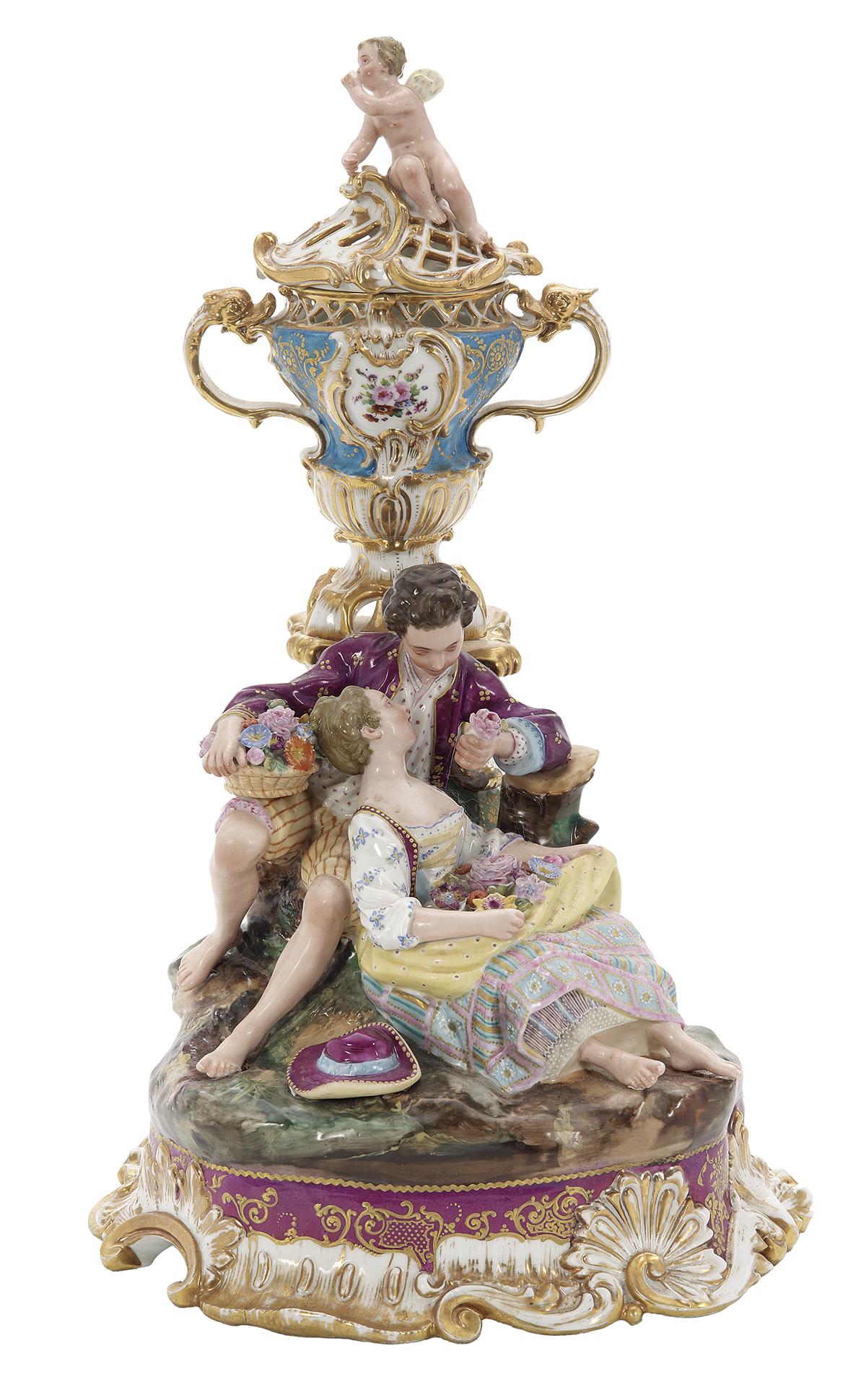 Jacob Petit Porcelain Figural Potpourri Vase (1 of 3)