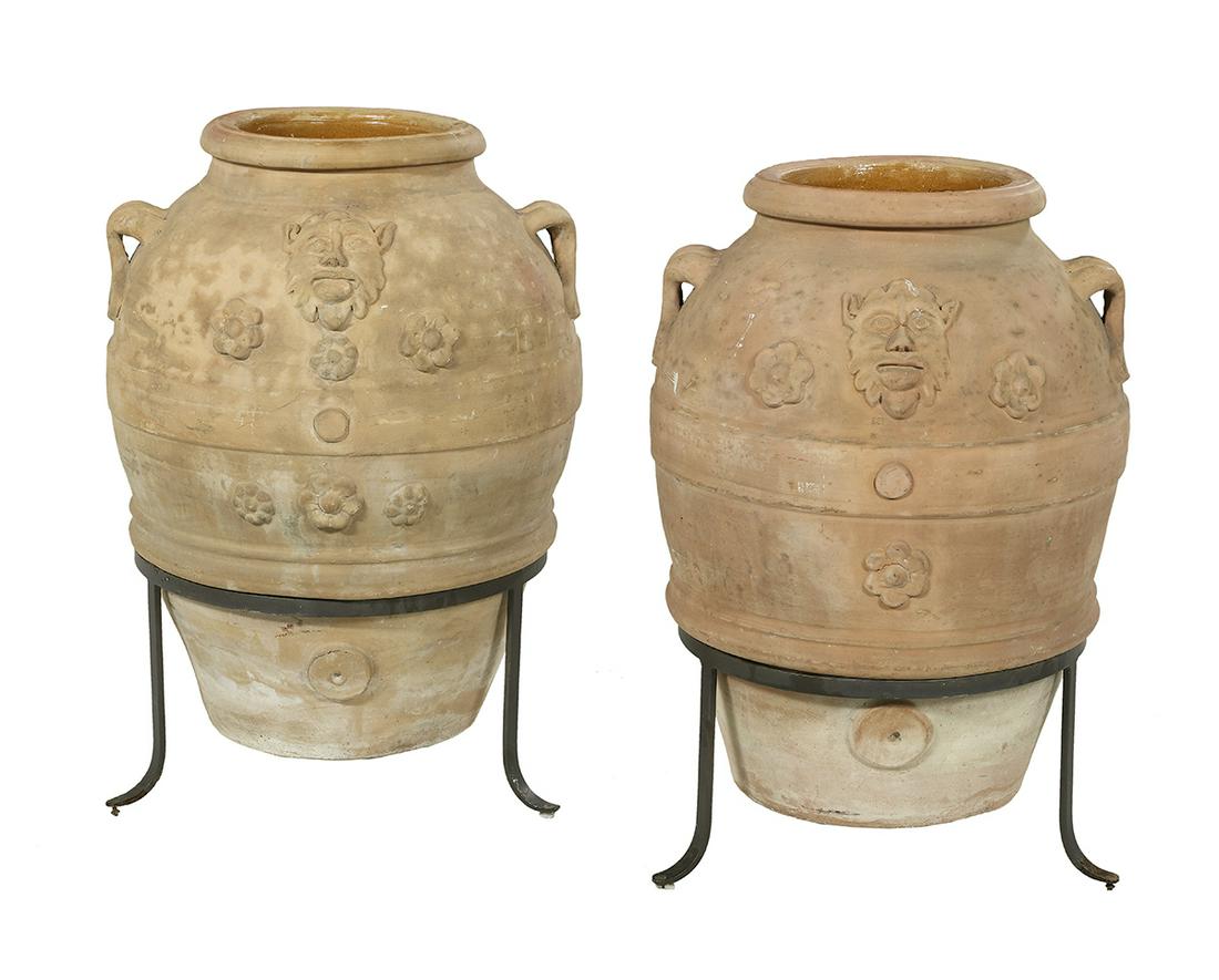 Near Pair of Large Terracotta Jars (1 of 1)