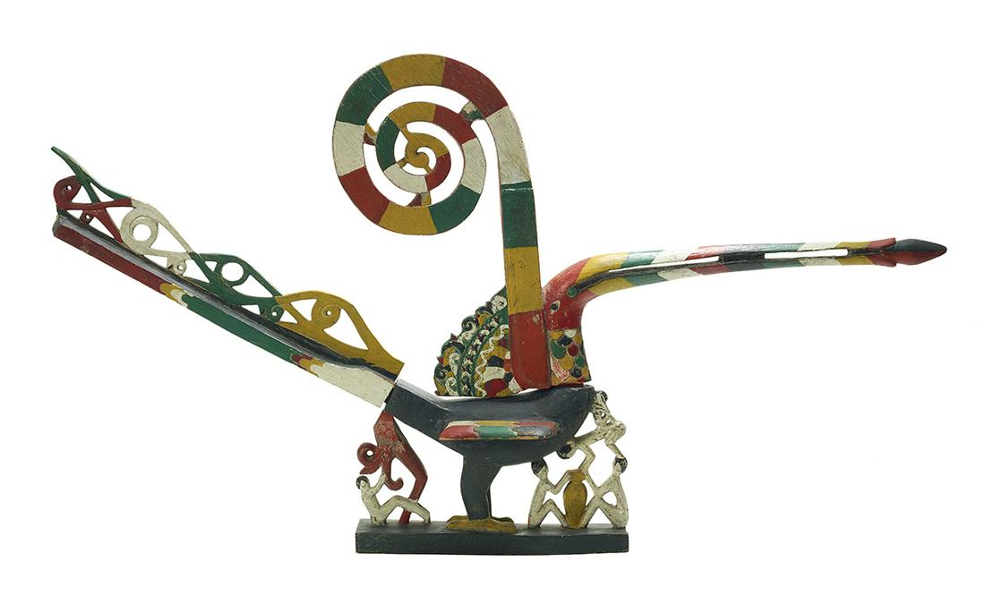 Carved and Polychromed Wood Borneo Bird (1 of 3)