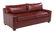 Contemporary Red Leather Sleeper Sofa and Ottoman - 3