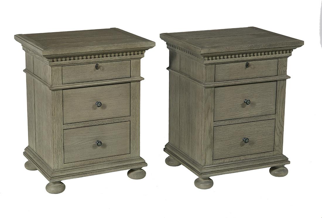 Pair of Neoclassical-Style Oak Side Cabinets (1 of 1)