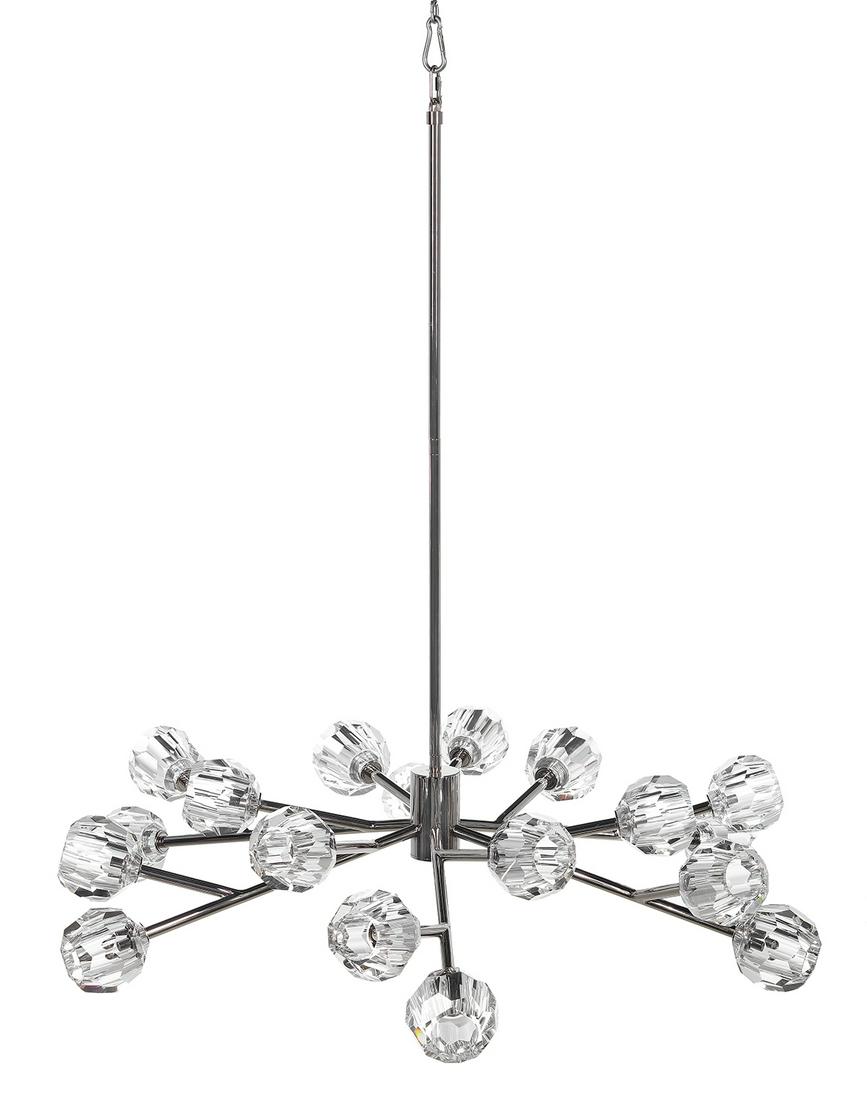 Contemporary Chrome and Cut Crystal Chandelier (1 of 1)