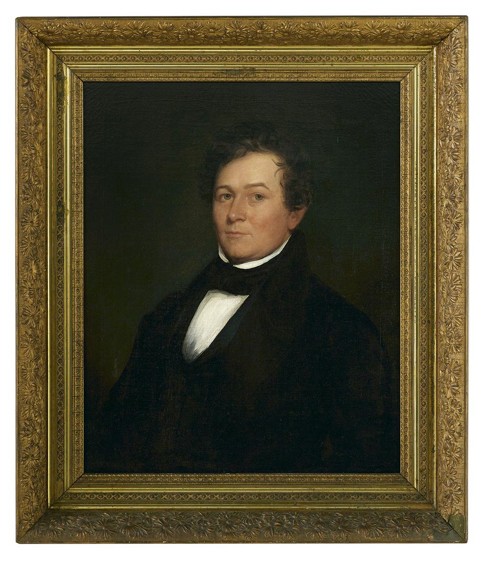 Chester Harding (US, 1792-1866): Chester Harding (American, 1792-1866) "Portrait of John McDonnell (1807-1863)", ca. 1842 oil on canvas unsigned. Framed. 27-1/8" x 22-1/8", framed 34-1/8" x 29-1/8" Provenance: With the McDonnells, th