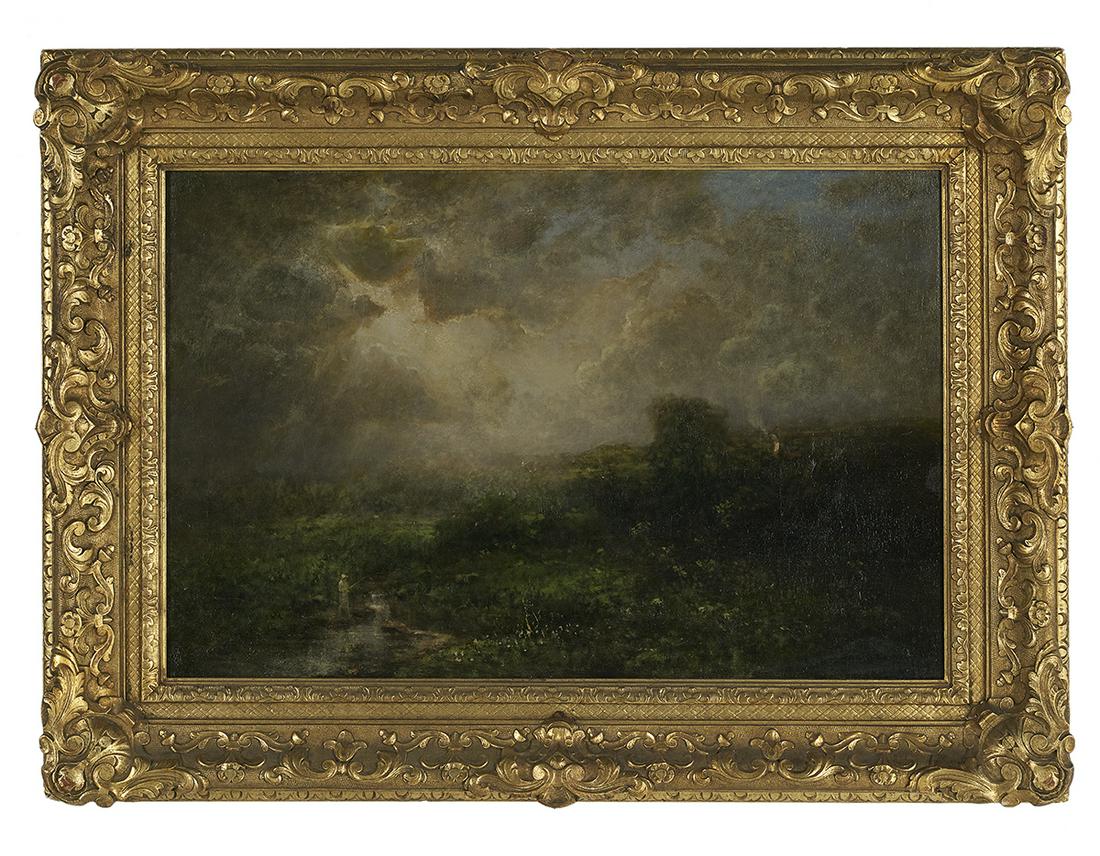 George Inness, Jr. (US, 1854-1926): George Inness, Jr. (American, 1854-1926) "Sol's Glory", 1924 oil on canvas signed and dated lower right. Framed. 20" x 30", framed 29" x 39" Provenance: Private collection, Florida, commissioned direc