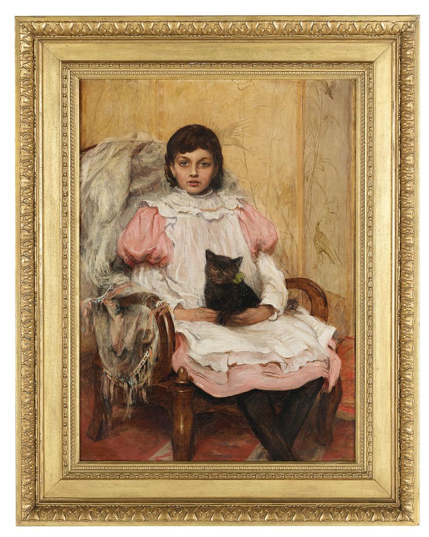 William Frederick Yeames (British, 1835-1918): William Frederick Yeames (British, 1835-1918) "Companions", 1880 oil on canvas signed and dated lower left. Framed. 30-1/4" x 21-3/4", framed 39" x 31"