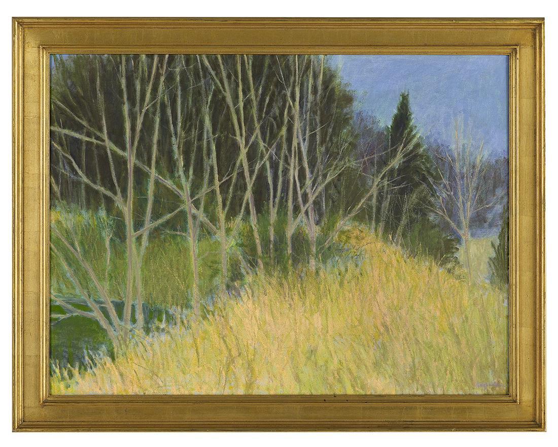 William Anzalone (US/Texas, b. 1935): William Anzalone (American/Texas, b. 1935) "The High End of the Dam", 1997 oil on canvas signed lower left, signed, titled and dated on stretcher, verso with partial "Meredith Long & Company, Houston,