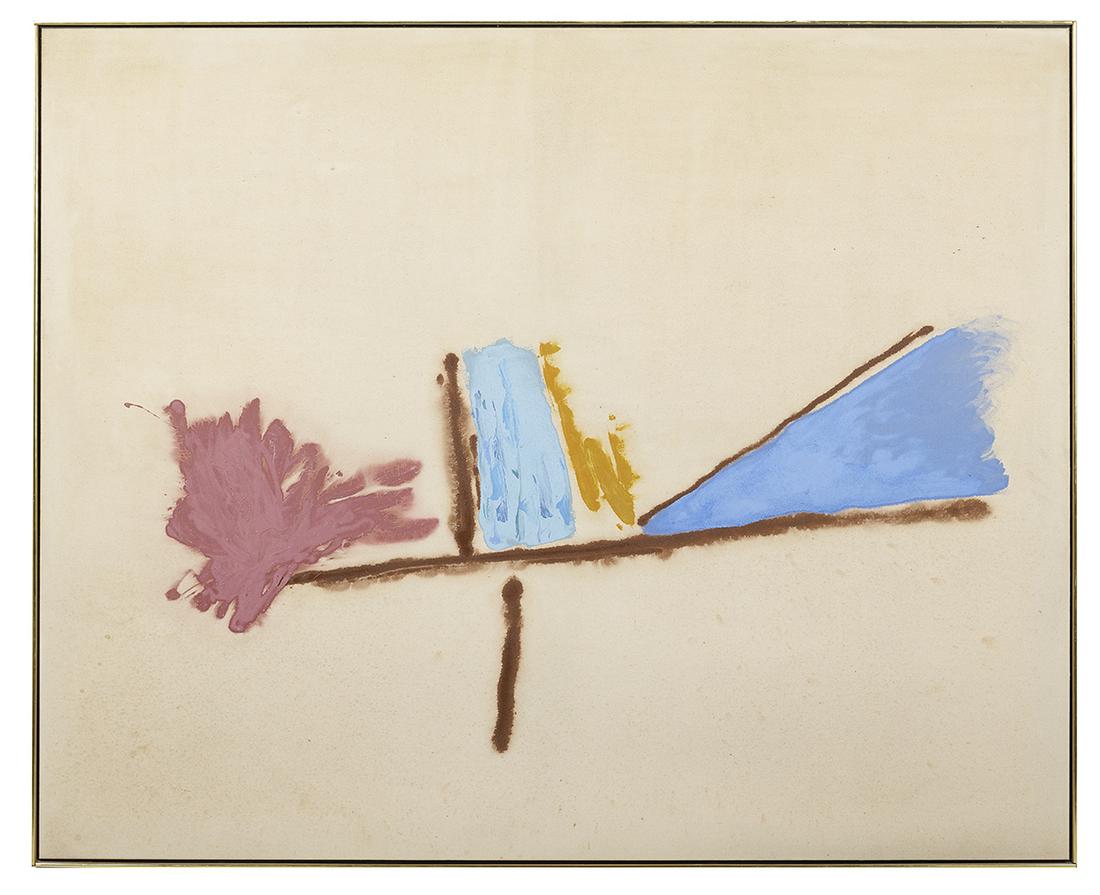 Dan Christensen (US, 1942-2007): Dan Christensen (American, 1942-2007) "Bannock", 1979 oil on canvas signed, titled and dated en verso. In a thin gallery frame. 68" x 84", framed 69" x 85"