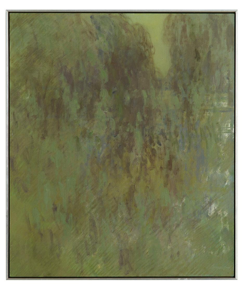 Richard Bogart (US, b. 1929): Richard Bogart (American, b. 1929) "Hanging in the Evening Stream", 1979/81 oil on canvas signed and dated en verso, with remnant of "Meredith Long & Company, Houston, Texas" label. In a thin gallery 