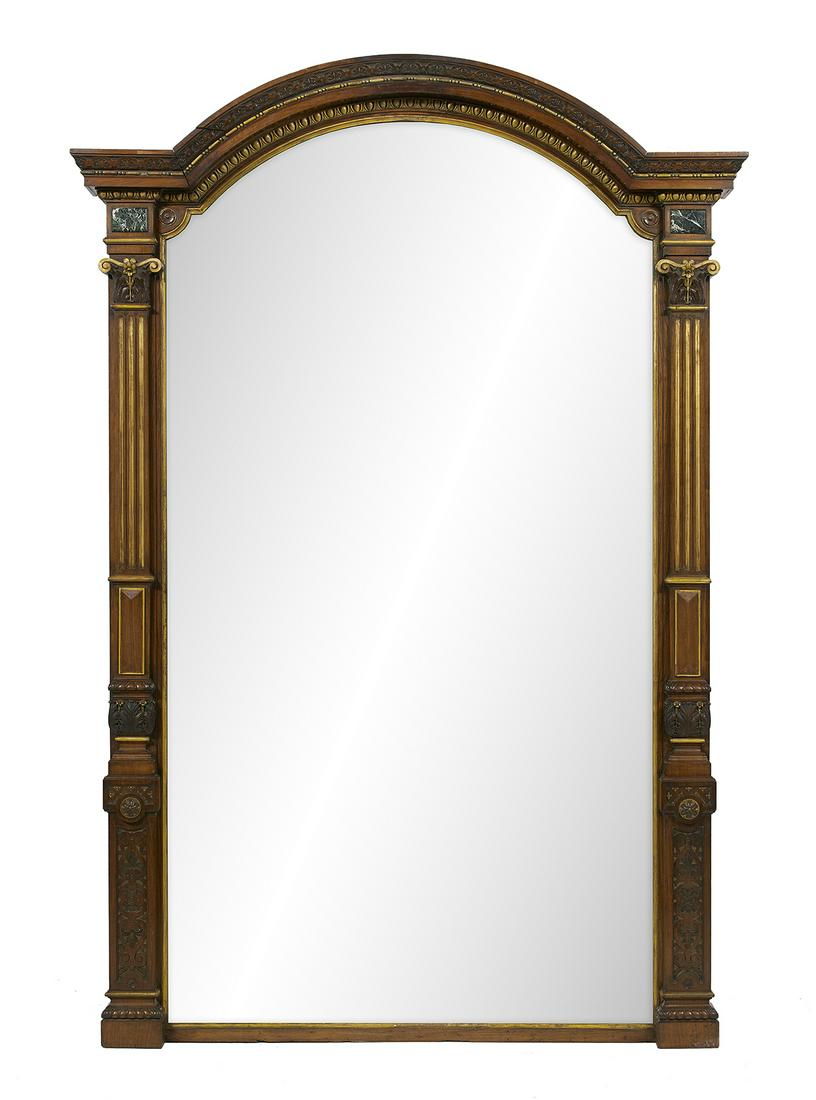 Monumental Napoleon III Walnut and Marble Mirror (1 of 2)