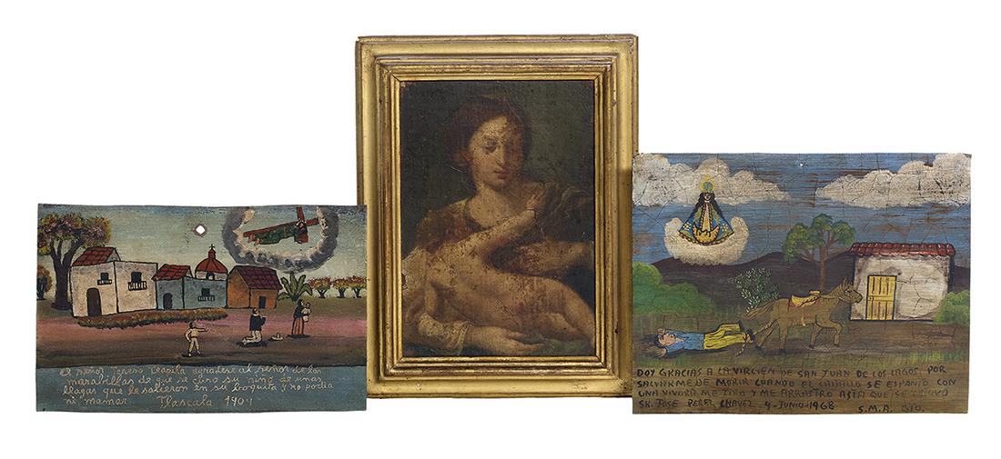 Two Mexican Retablos and a Continental Painting (1 of 1)