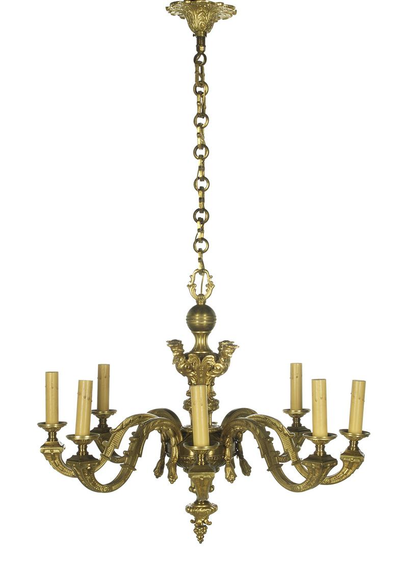 French Baroque-Style Gilt-Bronze Chandelier (1 of 1)