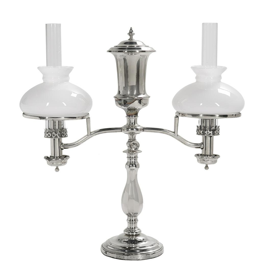 English Late Classical Silverplate Argand Lamp (1 of 1)