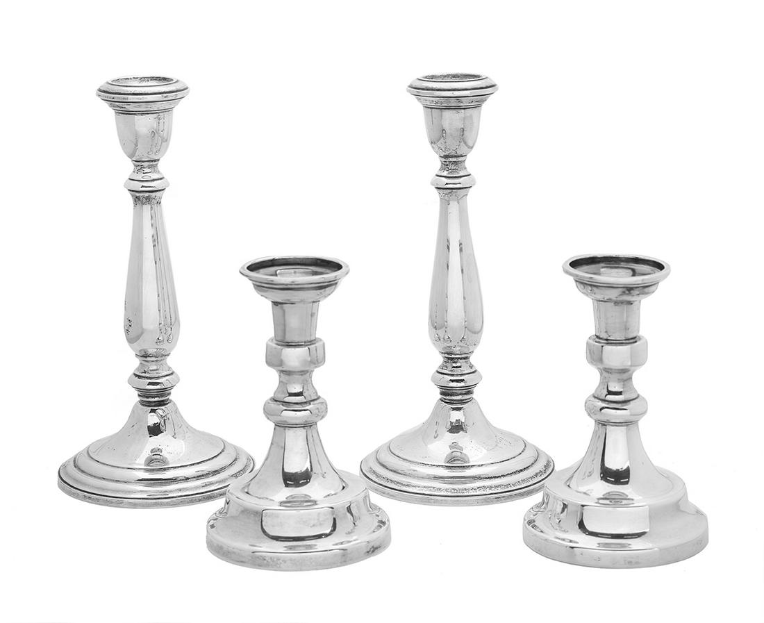 Two Pairs of Sterling Silver Candlesticks (1 of 1)