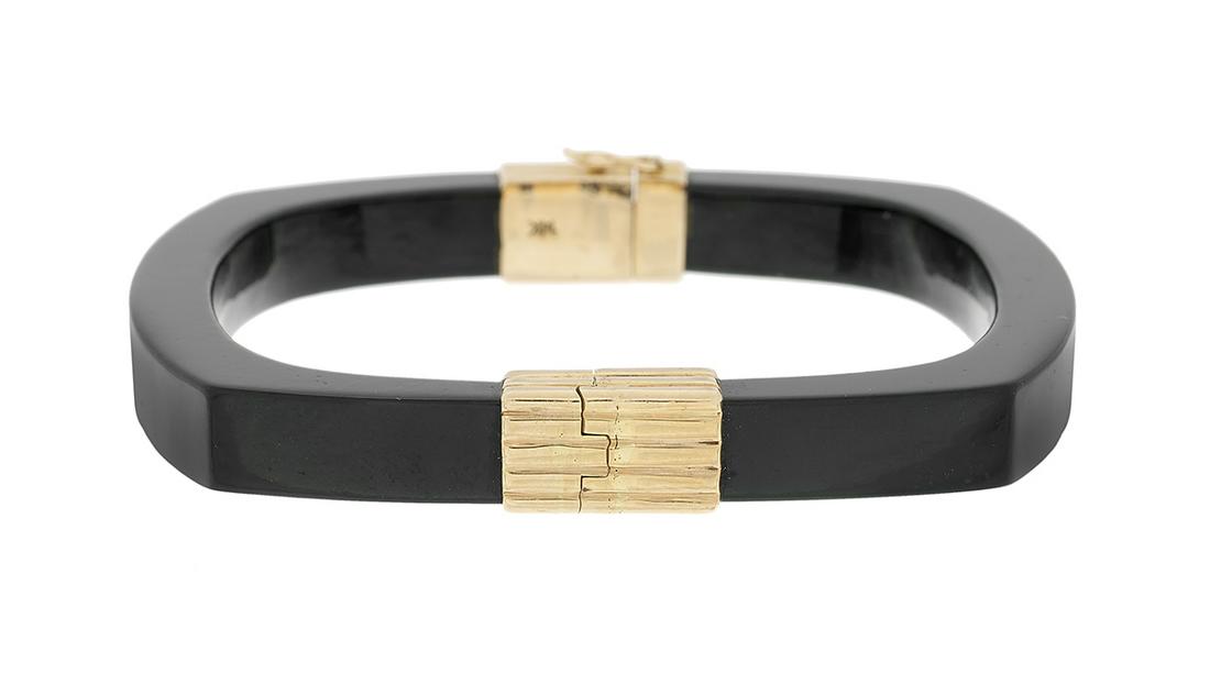 Black Onyx Bangle Bracelet (1 of 1)