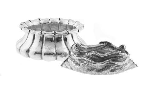 Two Mario Buccellati Sterling Silver Bowls: Two Mario Buccellati Sterling Silver Bowls Milan, Italy, including: a third quarter 20th-century example, lobed and waisted, with openwork everted rim and hammered finish, h. 2", dia. 4-1/2"; and a fo