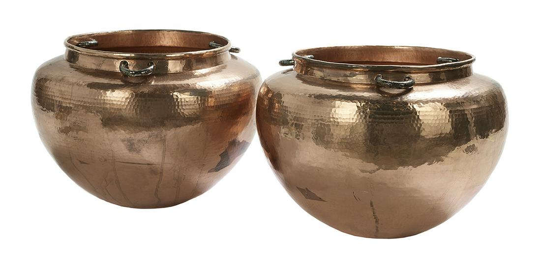Pair of Emilia Castillo Hammered Copper Pots (1 of 1)