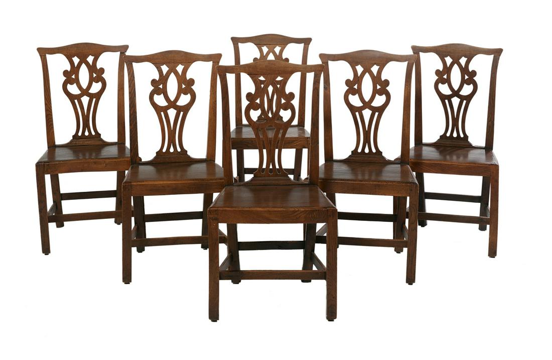 Suite of Six George III Oak Dining Chairs (1 of 2)