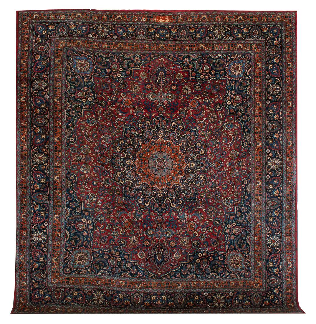 Signed Semi-Antique Mashad Carpet (1 of 2)