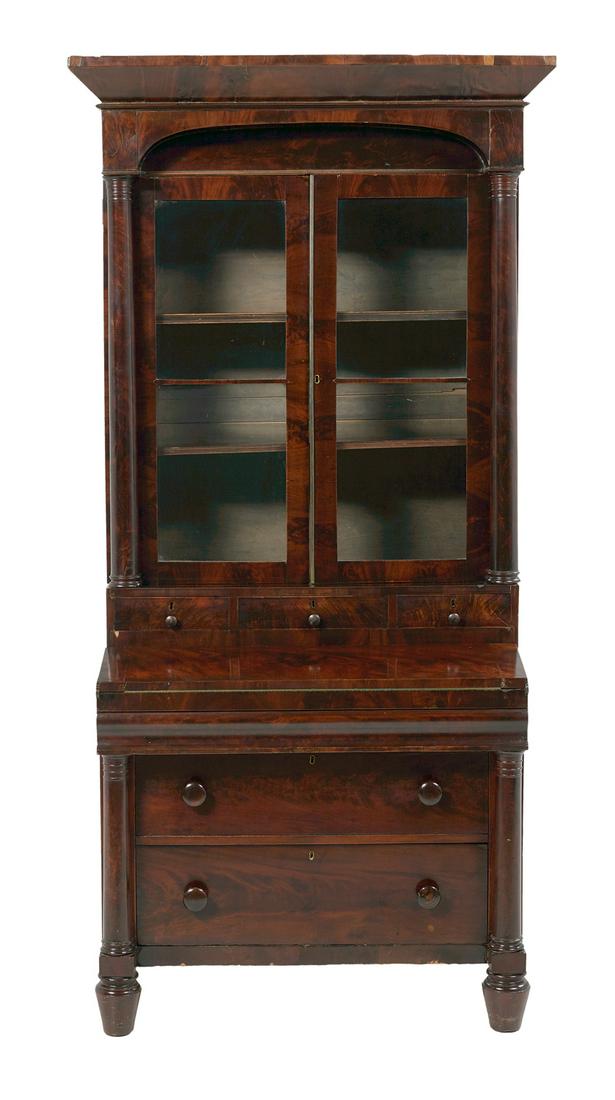 American Late Classical Secretary Bookcase (1 of 3)