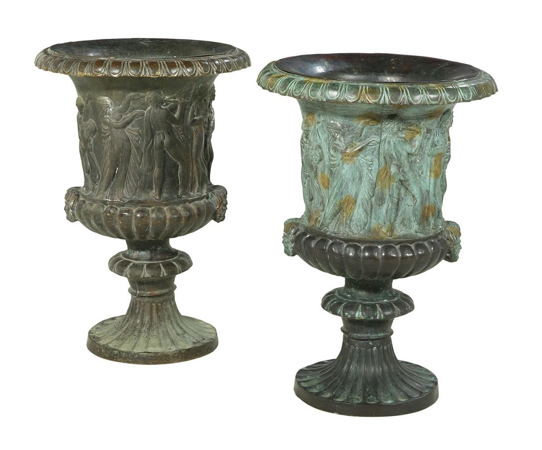 Pair of Bronze Garden Urns (1 of 1)