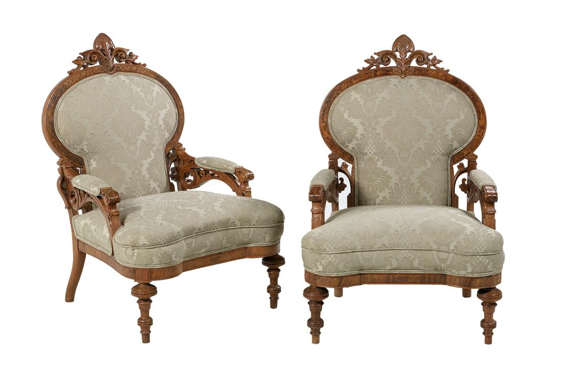 Pair of American Renaissance Revival Armchairs (1 of 1)