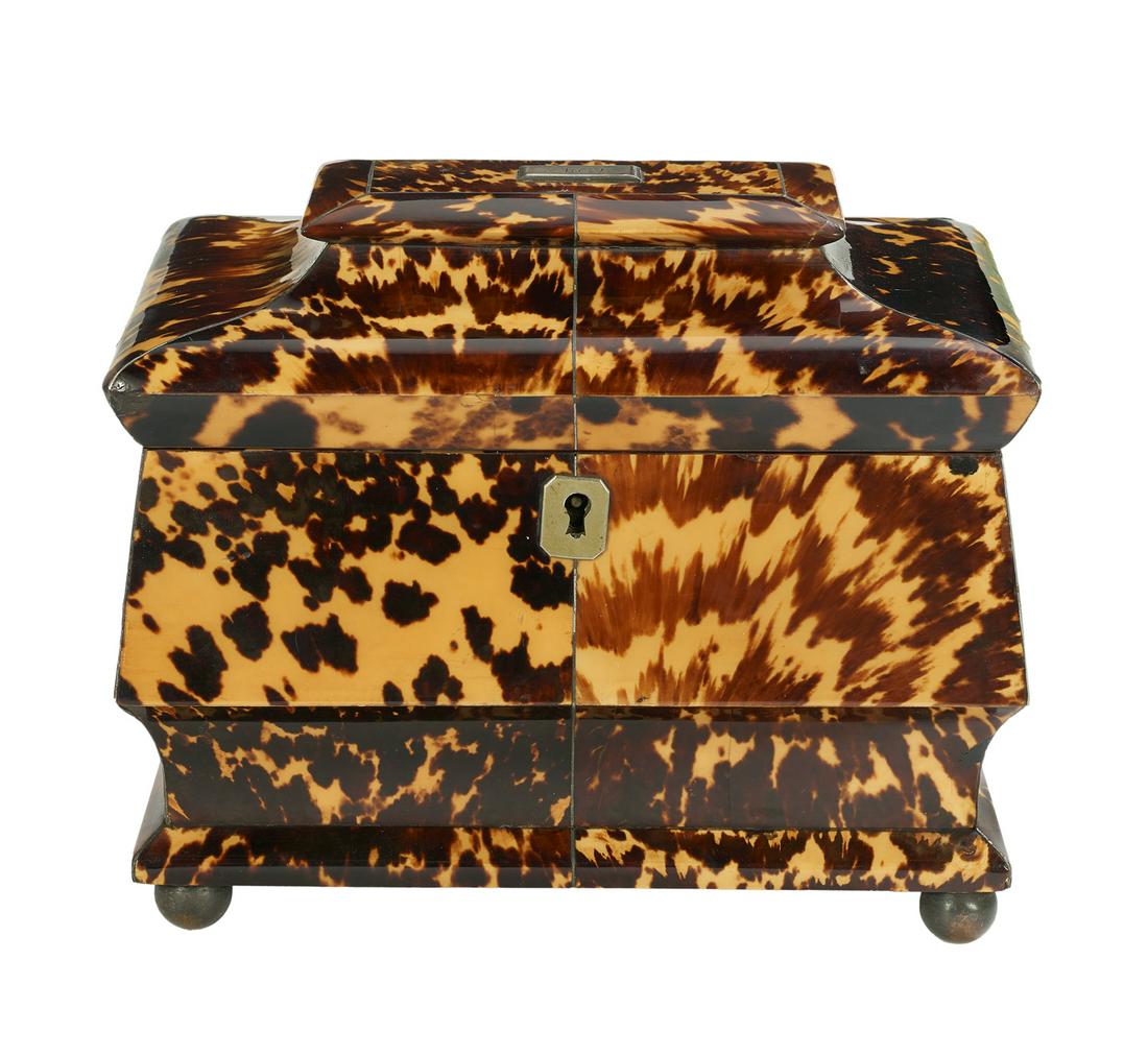 Regency Tortoiseshell Tea Caddy (1 of 2)