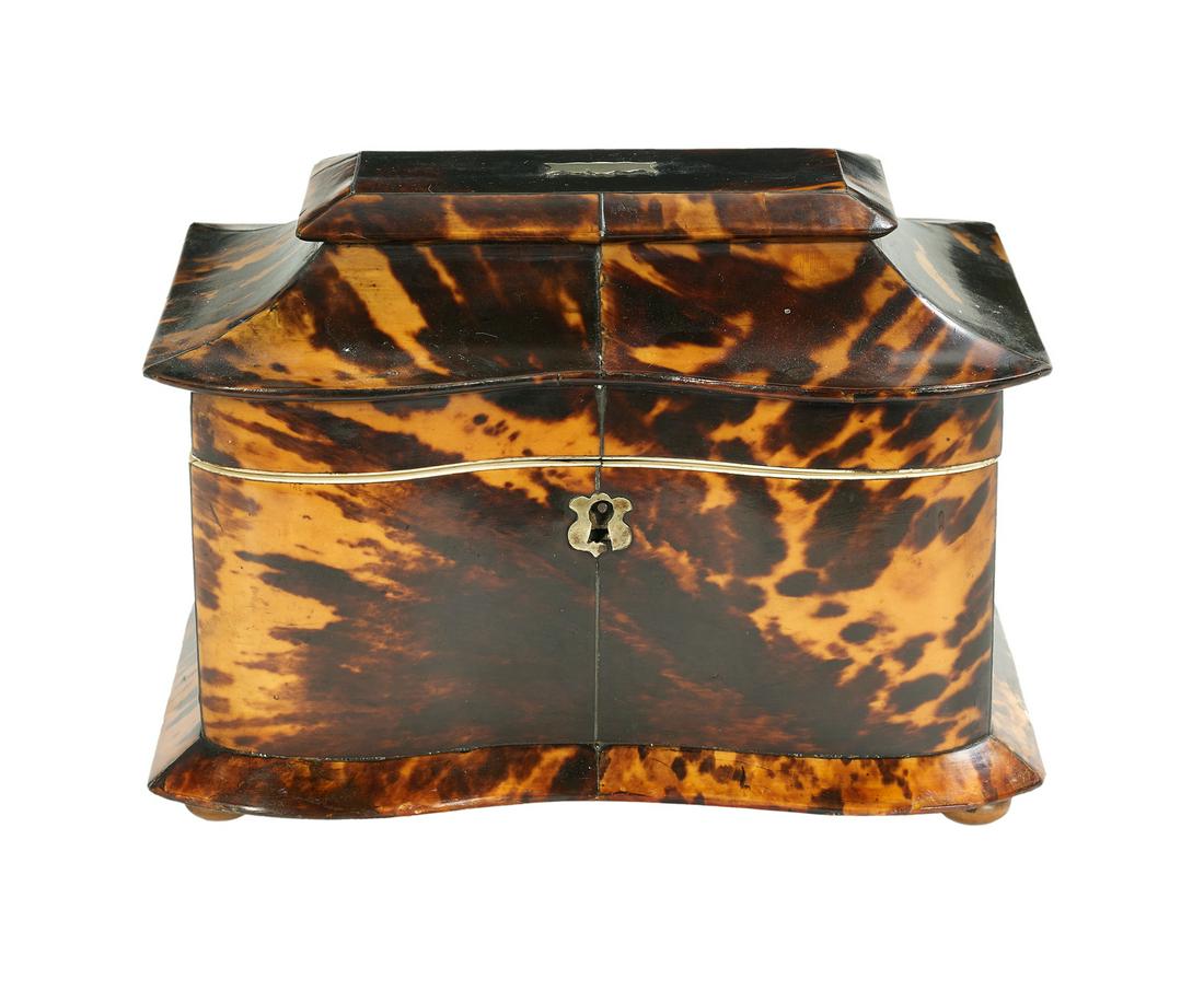 William IV Tortoiseshell Tea Caddy (1 of 2)