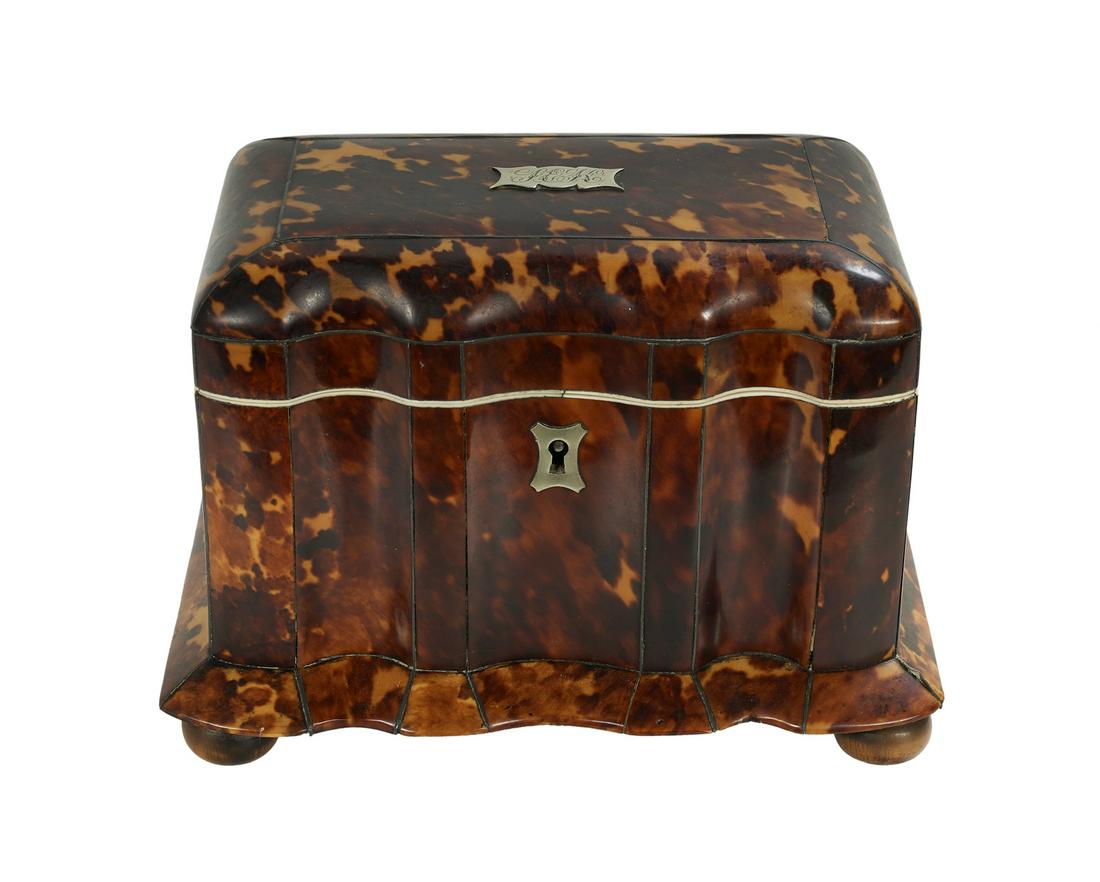 Regency Tortoiseshell Tea Caddy (1 of 2)