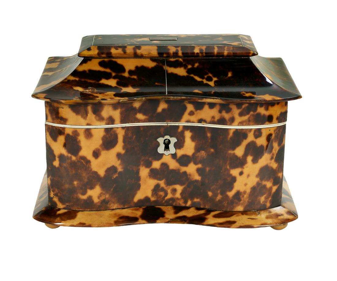 William IV Tortoiseshell Tea Caddy (1 of 2)