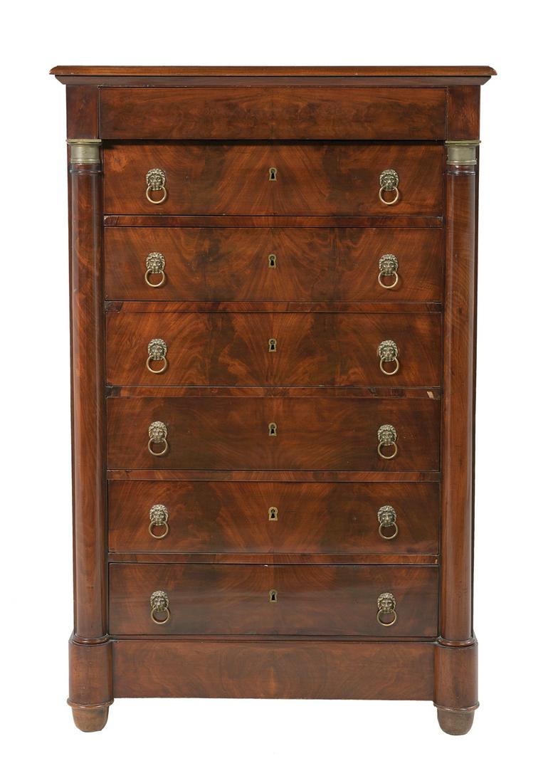 Empire-Style Mahogany Semainier (1 of 3)