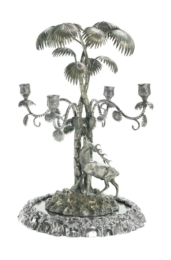 Victorian Silverplate Candelabrum on Plateau (1 of 1)