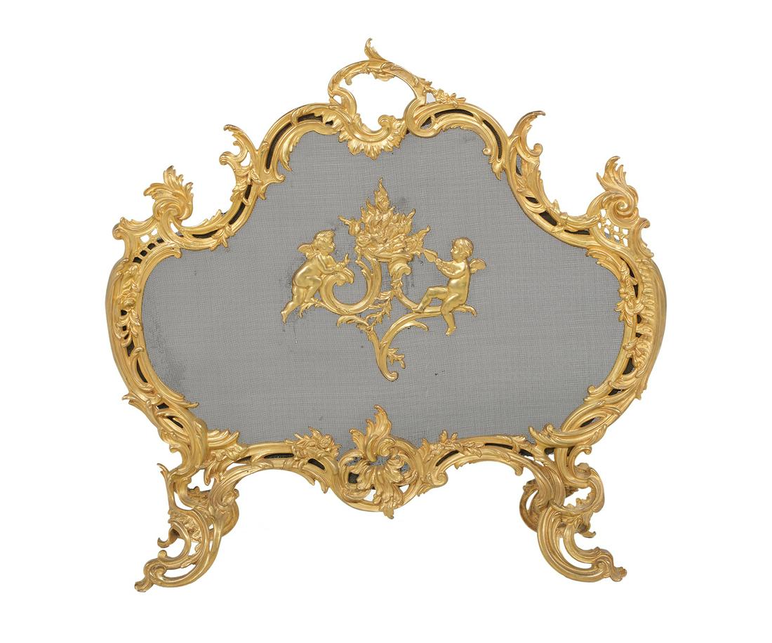 French Gilt-Bronze Firescreen (1 of 1)