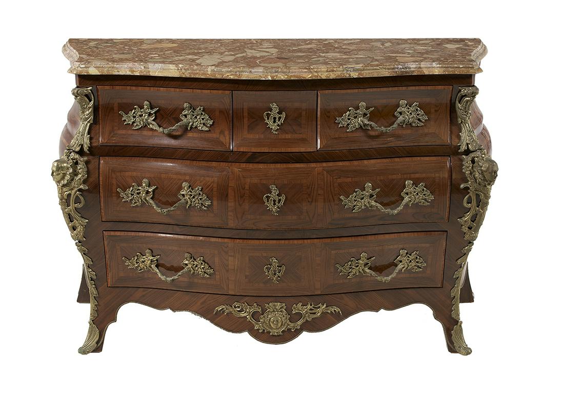 Regence-Style Marble-Top Bombe Commode (1 of 2)