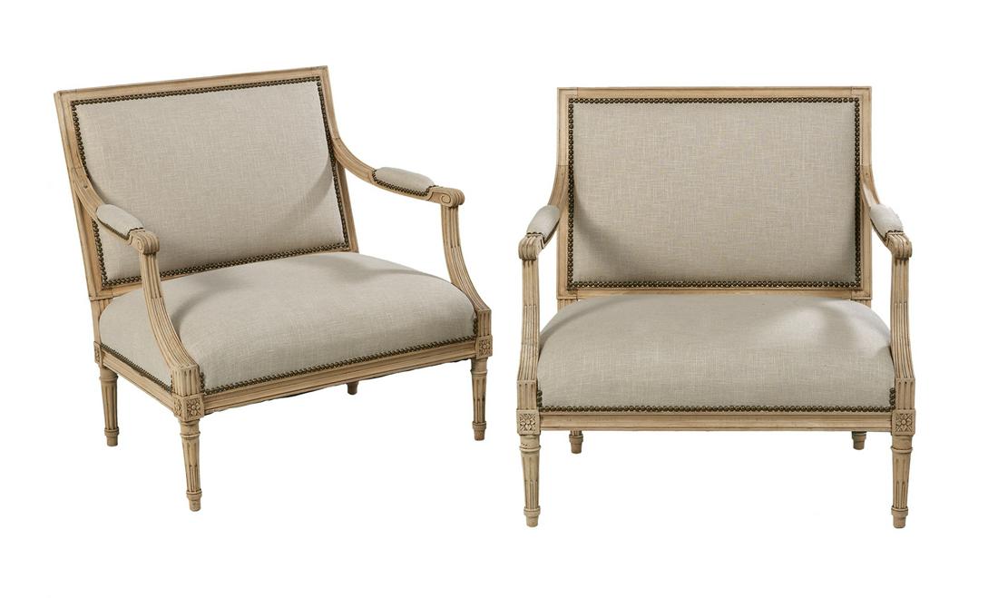 Pair of Louis XVI-Style Polychromed Armchairs (1 of 1)