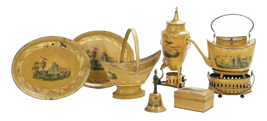 Seven Neoclassical Toleware Objets Decoratifs (1 of 1)