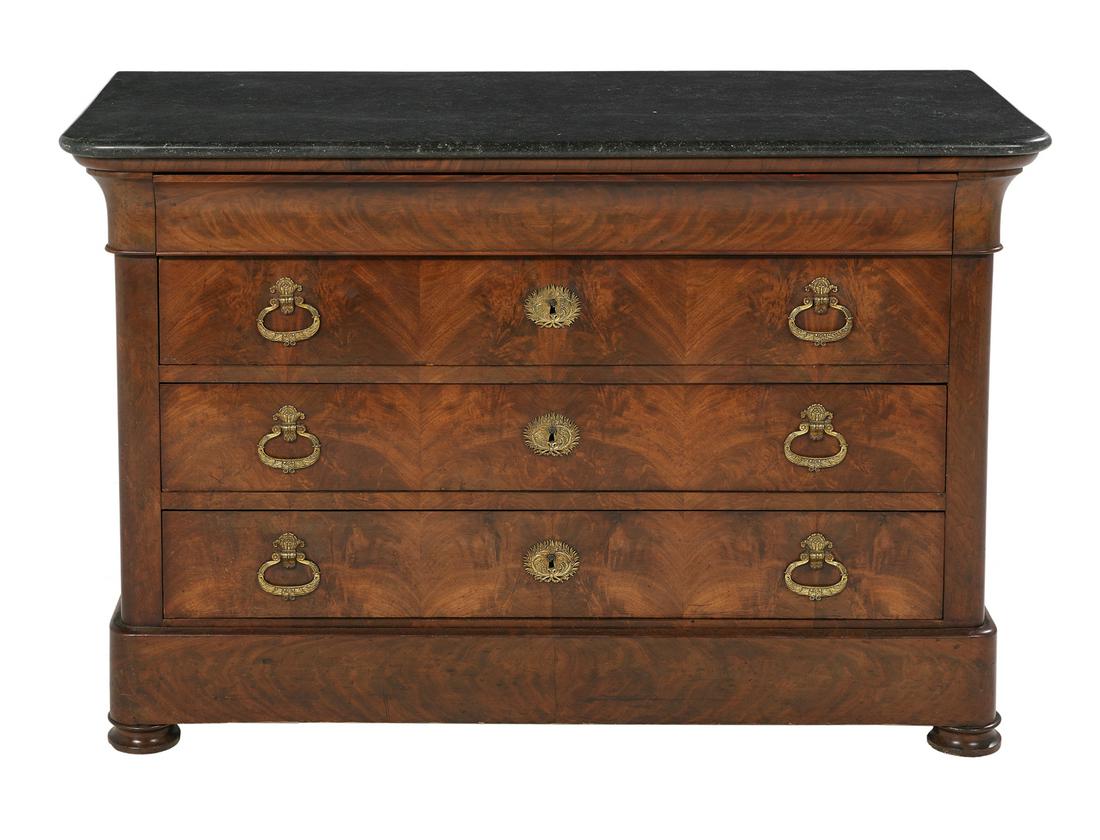 Louis-Philippe Mahogany and Marble-Top Commode (1 of 2)