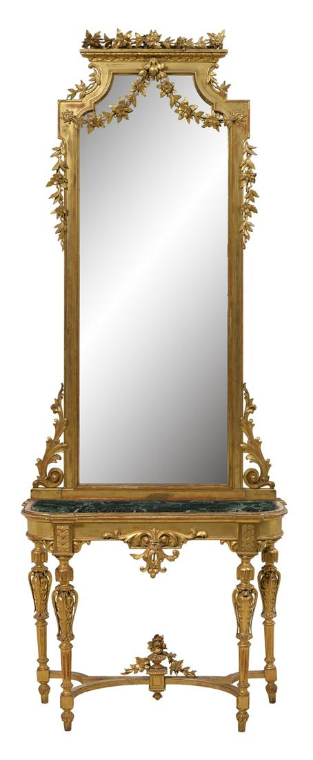Napoleon III Giltwood Console and Mirror (1 of 3)