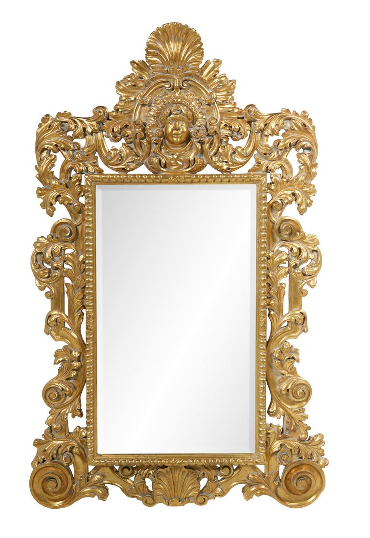 Large Baroque-Style Gilt-Composition Mirror (1 of 2)
