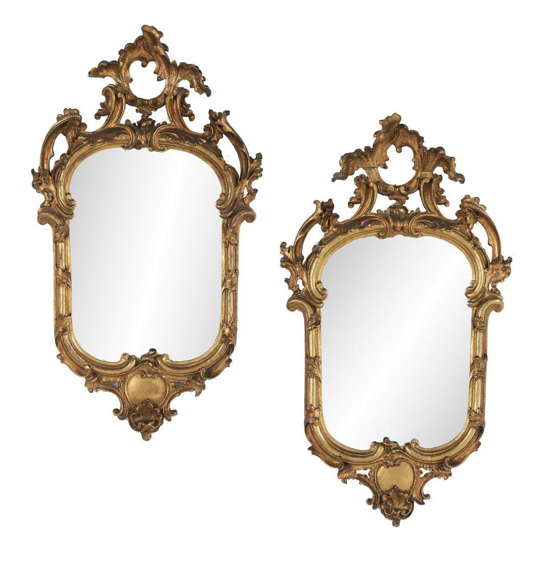 Pair of Small Italian Giltwood Mirrors (1 of 3)