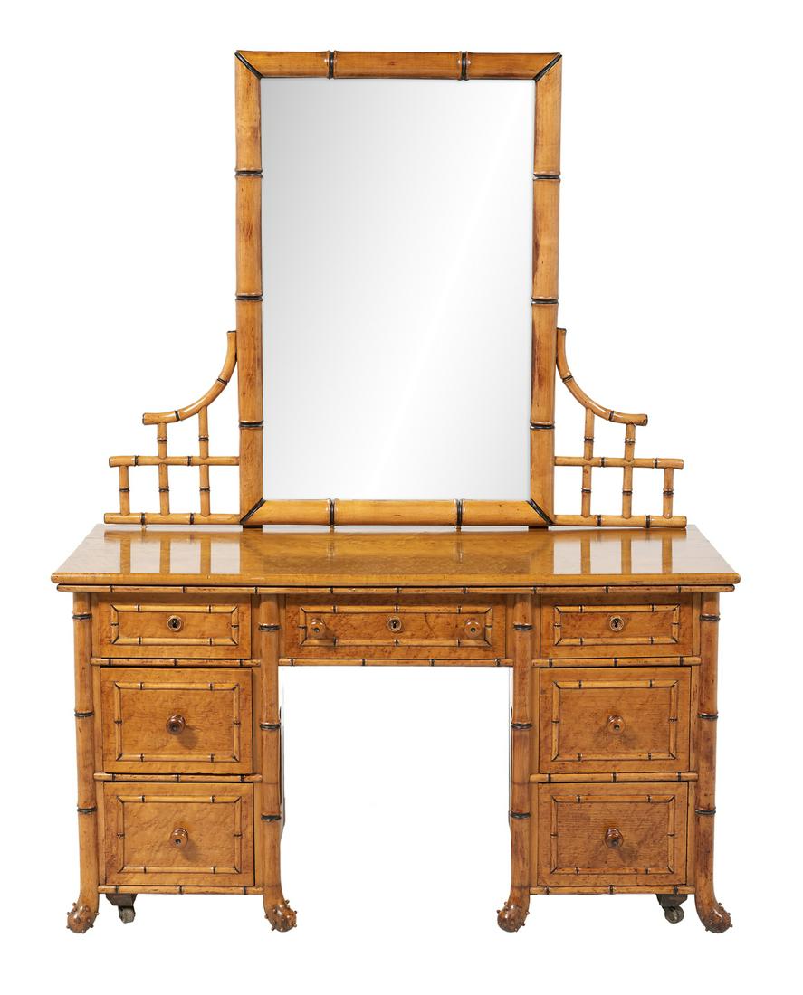 American Aesthetic Faux Bamboo Dressing Table (1 of 2)