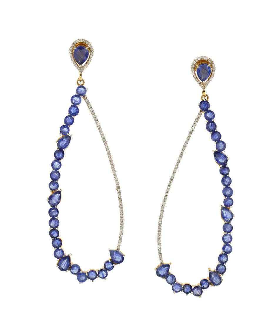 Pair of Sapphire and Diamond Earrings (1 of 1)