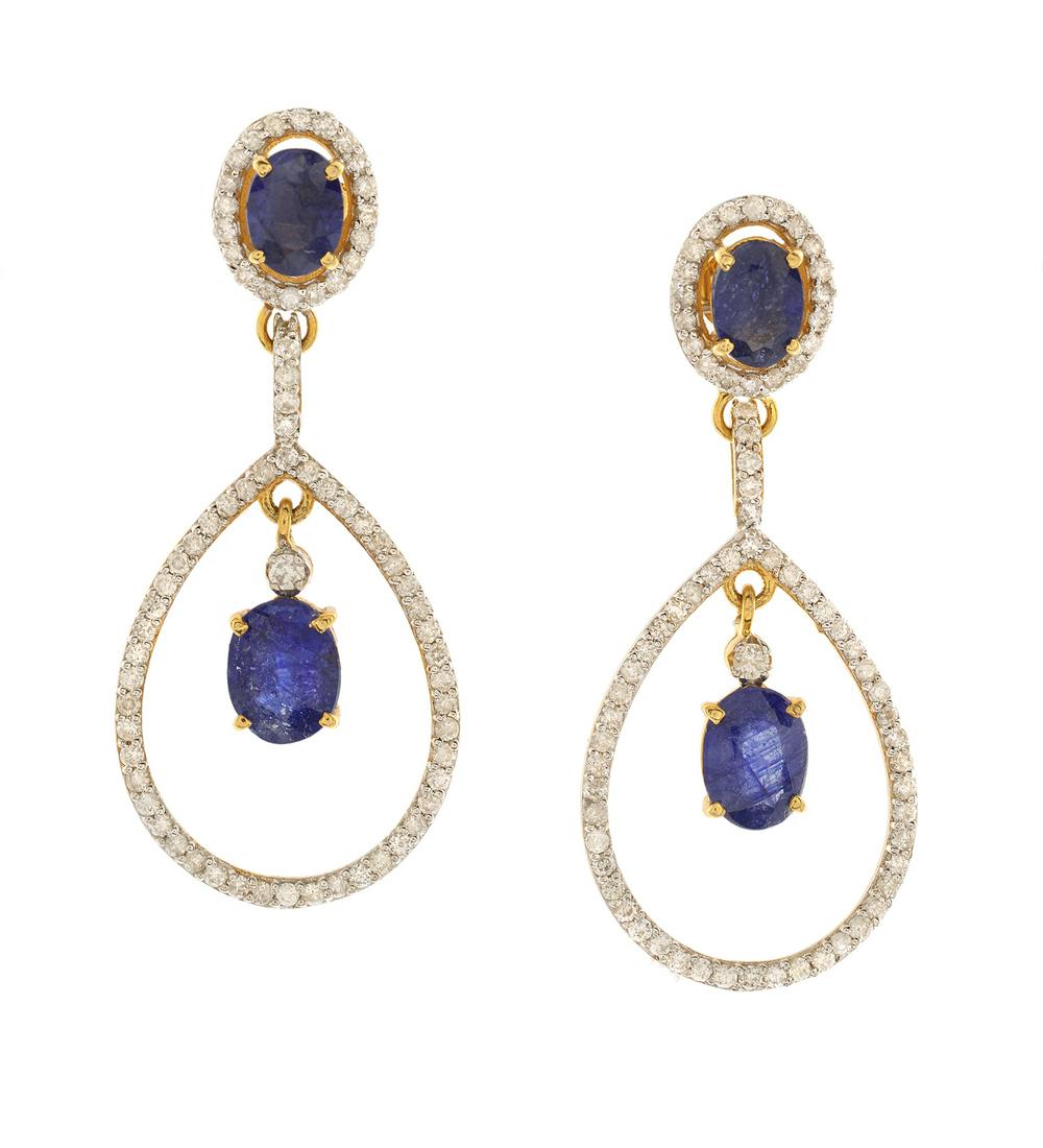 Pair of Sapphire and Diamond Earrings (1 of 1)