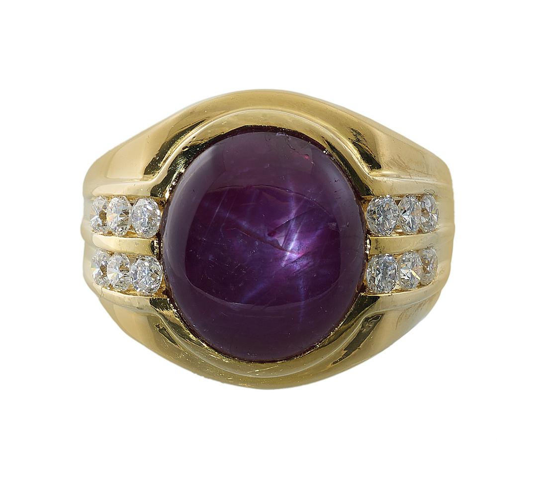Gentleman's Natural Star Ruby and Diamond Ring (1 of 1)