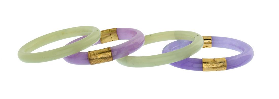 Four Jade and Jadeite Bracelets (1 of 1)