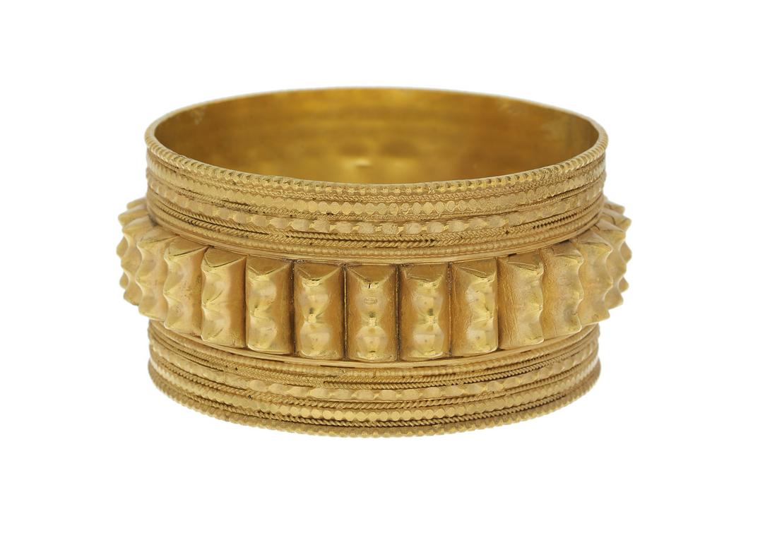 Wide Gold Bangle Bracelet (1 of 1)