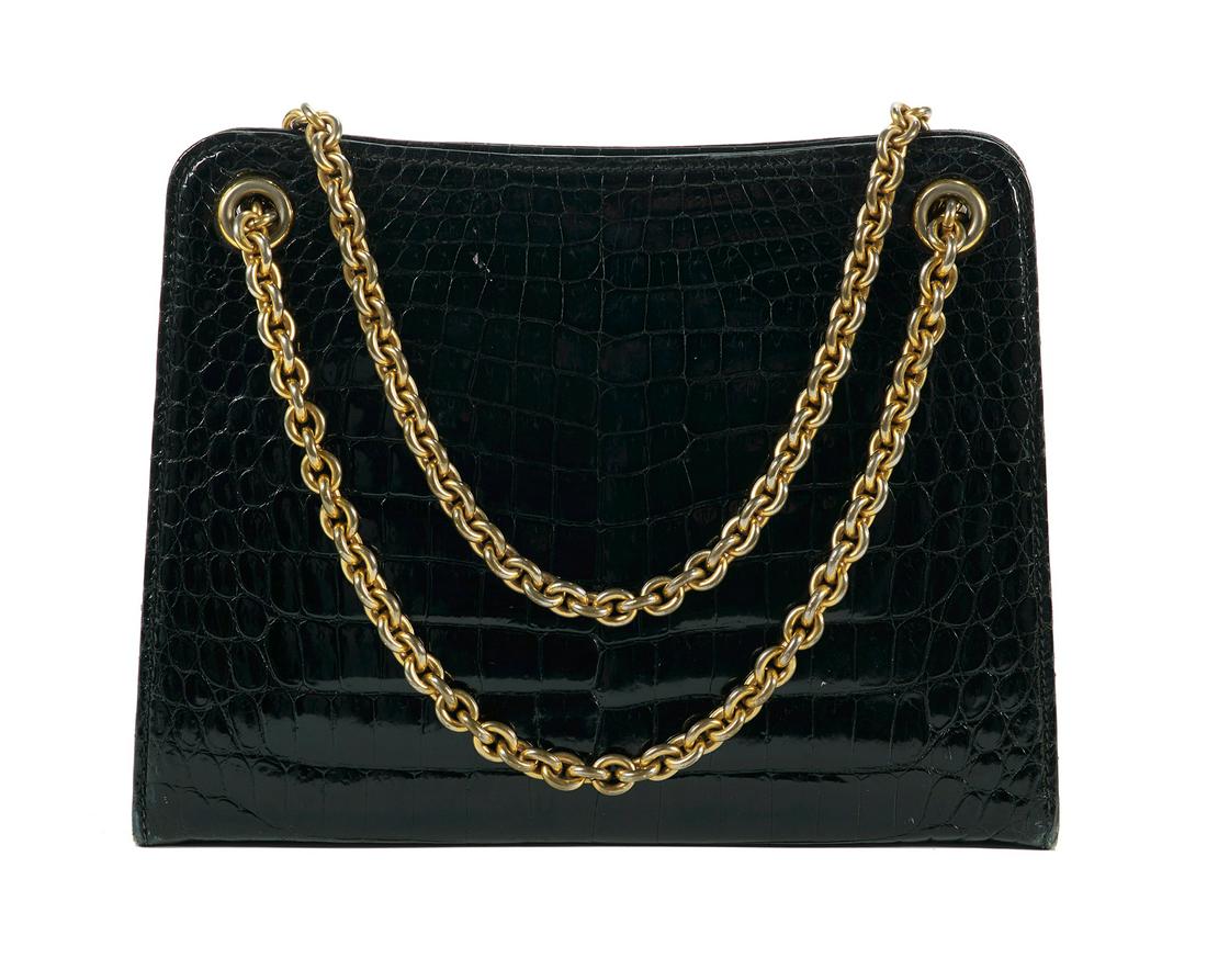 Vintage Gucci Black Crocodile Handbag (1 of 2)